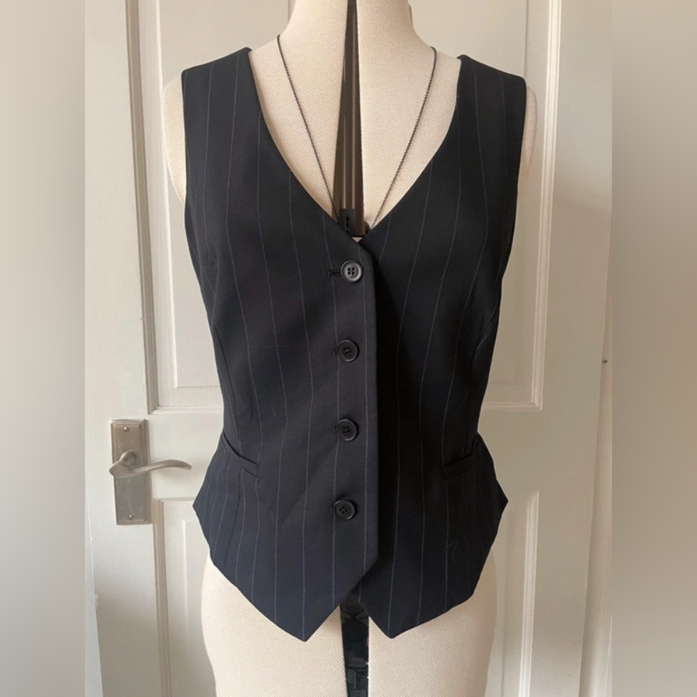 Reiss navy pinstripe womens vest, medium